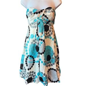 Jodi Kristopher Size 3/4 Strapless Polka Dot Dress Bubble Hem Y2K Style